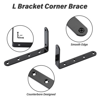 Home Master Hardware 5 X 3 Steel Corner Brace 8 Pack L Corner Bracket For Wood Furniture Shelves And Cabinets Heavy Duty R