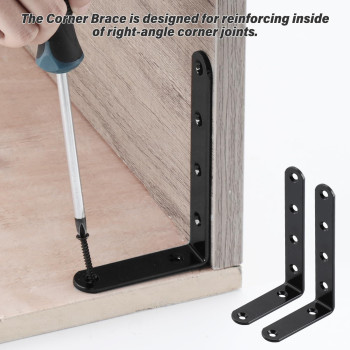 Home Master Hardware 5 X 3 Steel Corner Brace 8 Pack L Corner Bracket For Wood Furniture Shelves And Cabinets Heavy Duty R