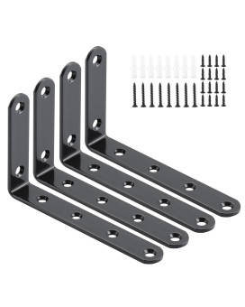 Home Master Hardware 5 X 3 Heavy Duty Corner Brace 4 Pcs Shelf Brackets Steel L Corner Bracket For Wood Furniture Shelves