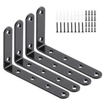 Home Master Hardware 5 X 3 Heavy Duty Corner Brace 4 Pcs Shelf Brackets Steel L Corner Bracket For Wood Furniture Shelves