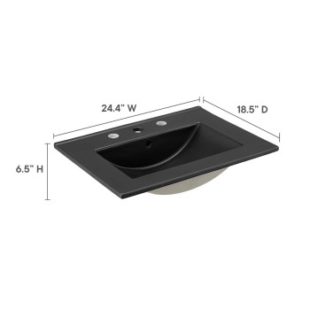 Modway Eei5069Blk Cayman 24 Bathroom Sink Black