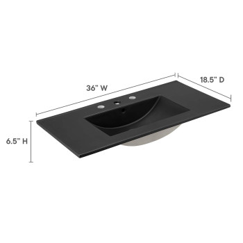 Modway Eei5071Blk Cayman 36 Bathroom Sink Black