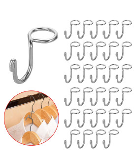 Sumnacon Hanger Hooks 30 Pcs Clothes Hanger Hooks Gold Metal Connector Hooks Mini Cascading Hanger Extender Hooks For Velvet Woo