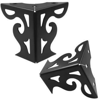 Piutouyar 3 Inch Hollow Out Furniture Legs Set Of 4 Black Artistic Metal Sofa Cabinet Legs Modern Triangle Couch Feet Metal Fu