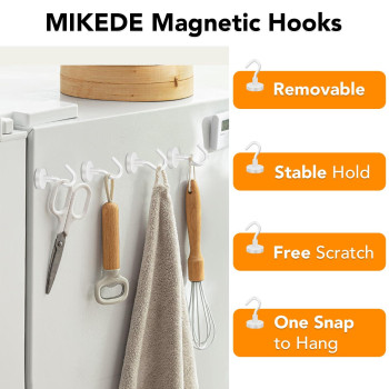 Mikede Strong Magnetic Hooks Heavy Duty 25Lb Rare Earth Neodymium Magnets With Hooks For Hanging Strong Cruise Hooks For Kitch