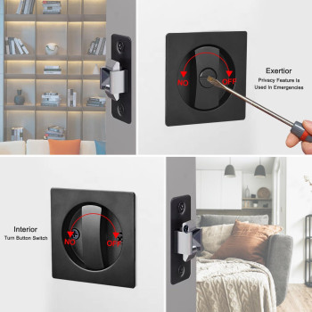 Dontay Pocket Door Lock And Pull Privacy Bedbath Latch Flush Handles 238 Backset Hardware For 1 38 To 2 316 T