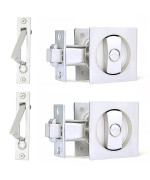 Dontay 2 Pack Pocket Door Privacy Lock Flush Handles 238 Backset Bedbath Latch Recessed Knob Hardware For 1 38 T