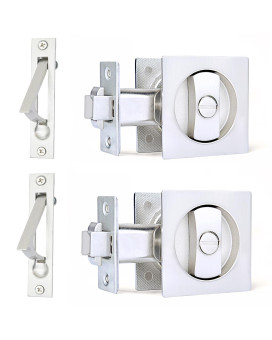 Dontay 2 Pack Pocket Door Privacy Lock Flush Handles 238 Backset Bedbath Latch Recessed Knob Hardware For 1 38 T