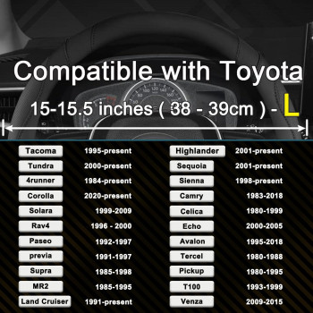 West Llama Customized Auto Car Steering Wheel Cover For Toyota Tundra Tacoma 4Runner 15155Inches Blacklarge Size