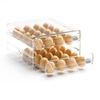 Submatches 40 Grids Egg Container For Refrigerator Egg Tray With Time Scale Stackable Egg Storage Holder Clear Egg Organizer