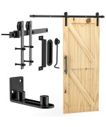 Hidalife 66Ft Sliding Barn Door Hardware Kit Heavy Duty Whole Set Includes Adjustable Floor Guide 2 Handles And Dook Hook