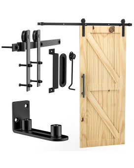 Hidalife 66Ft Sliding Barn Door Hardware Kit Heavy Duty Whole Set Includes Adjustable Floor Guide 2 Handles And Dook Hook