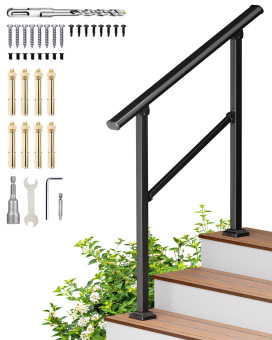 Hand Rails For Outdoor Steps 3 Step Handrail Fit 2 Or 3 Steps Deck Railing Railings For Outdoor Steps Stair Railing Metal Ra