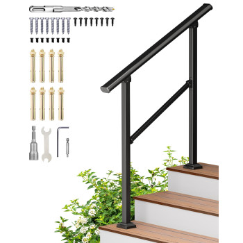 Hand Rails For Outdoor Steps 3 Step Handrail Fit 2 Or 3 Steps Deck Railing Railings For Outdoor Steps Stair Railing Metal Ra