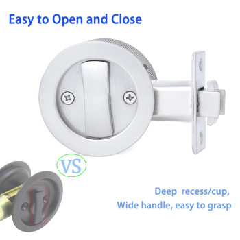 Dontay Pocket Door Lock With Key Contemporary Entrance Sliding Barn Door Lock Latch Recessed 2 Sided 2 38 Backset Flush H