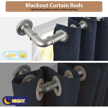 Heavy Duty Curtain Rod 66 To 120 Inch Hotozon 1 Inch Industrial Curtain Rods For Windows Blackout Wrap Around Splicing Drapery