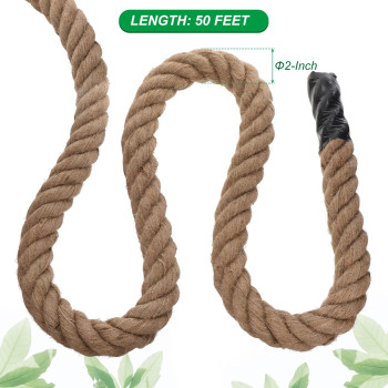 Patikil 2 X 50Ft Twisted Manila Rope Jute Rope Natural Thick Jute Rope Twine Burlap Rope For Docks Railings Bundling Craft Tug