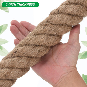 Patikil 2 X 50Ft Twisted Manila Rope Jute Rope Natural Thick Jute Rope Twine Burlap Rope For Docks Railings Bundling Craft Tug