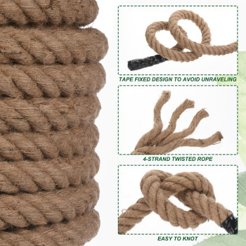 Patikil 112 X 100Ft Twisted Manila Rope Jute Rope Natural Thick Jute Rope Twine Burlap Rope For Docks Railings Bundling Craf