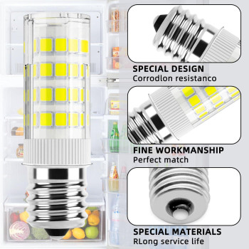 2Pack Kei D28A Kel2811 5304517886 5304498578 Kei D28M Kel 2815 Refrigerator Led Light Bulb Replacement Ac100265V 38W E17 Inter