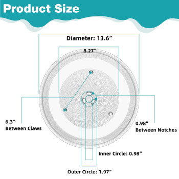 Gemroom 136 Inch Microwave Glass Plate For Frigidaire 5304464116 13 58 Inch Replacement Microwave Glass Plate Also For Ge Mic