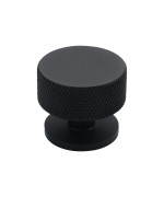 Alzassbg 10 Pack Matt Black Cabinet Knobs 12 Inch Diameter Kitchen Cabinet Hardware Knurled Round Knobs For Cabinets And Drawe