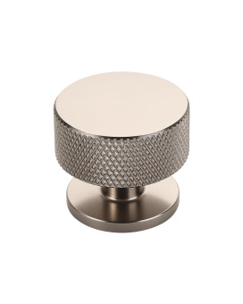 Alzassbg 10 Pack Brushed Satin Nickel Cabinet Knobs 12 Inch Diameter Kitchen Cabinet Hardware Knurled Round Knobs For Cabinets