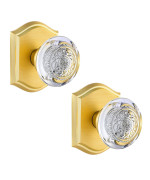 Clctk 2 Pack Crystal Glass Dummy Door Knobs Gold Dummy Door Knob Satin Brass Finish