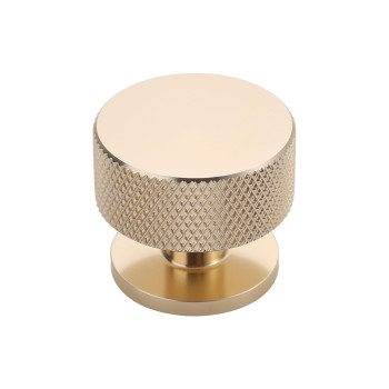 Alzassbg 10 Pack Gold Cabinet Knobs 12 Inch Diameter Kitchen Cabinet Hardware Knurled Round Knobs For Cabinets And Drawers Al6