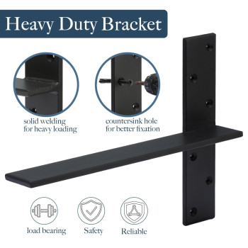 Free Hanging Countertop Support Bracket 14Lx25W 2 Pack Hidden Floating Wall Bracket 38 Thick Heavy Duty Granite Countert