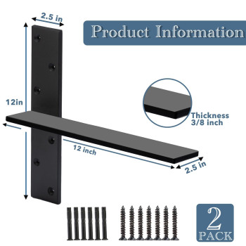 Free Hanging Countertop Support Bracket 12 Lx25 W 2 Pack Hidden Floating Wall Bracket 38 Thick Heavy Duty Granite Countert