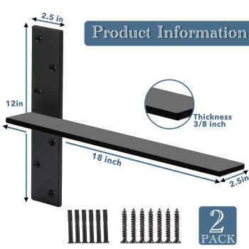 Free Hanging Countertop Support Bracket 18Lx25W 2 Pack Hidden Floating Wall Bracket 38 Thick Heavy Duty Granite Countert