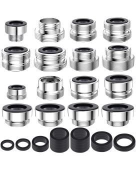 16 Pcs Faucet Adapter Kit Cnymany Kitchen Aerator Adapter Set Male Female M22 Sink Faucet Adapter Connecting Garden Hose Water