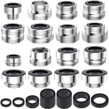 16 Pcs Faucet Adapter Kit Cnymany Kitchen Aerator Adapter Set Male Female M22 Sink Faucet Adapter Connecting Garden Hose Water