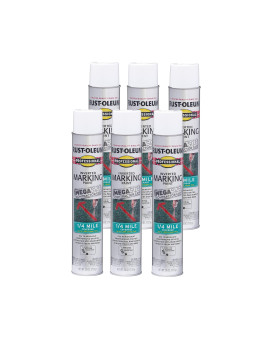 Rustoleum 3509976Pk Professional Mega Size Inverted Marking Quarter Mile Distance Spray Paint 26 Oz White Pack Of 6