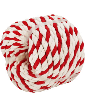 Sinyloo Natural Cotton Rope 12 Inch X 50 Feet Thick Craft Rope Red And White Rope For Crafts Wall Hanging Decoration Gift Wra