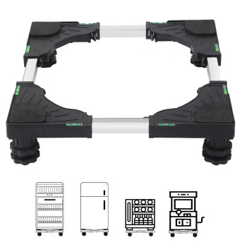 Wkklq Refrigerator Stand For Mini Fridge With 4 Strong Feet Adjustable Base For Washer And Dryer Multifunctional Refrigerator