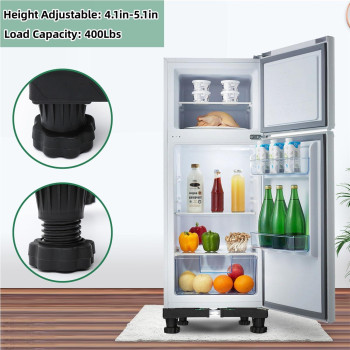 Wkklq Refrigerator Stand For Mini Fridge With 4 Strong Feet Adjustable Base For Washer And Dryer Multifunctional Refrigerator