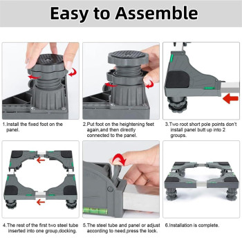 Wkklq Refrigerator Stand For Mini Fridge With 4 Strong Feet Adjustable Base For Washer And Dryer Multifunctional Refrigerator