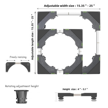 Wkklq Refrigerator Stand For Mini Fridge With 4 Strong Feet Adjustable Base For Washer And Dryer Multifunctional Refrigerator