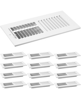 Zonon 12 Pcs 10 X 4 Inch Interior Size Air Vent Cover Ceiling Register Grill Duct Opening Air Supply Diffuser Wall Vent 2 Way