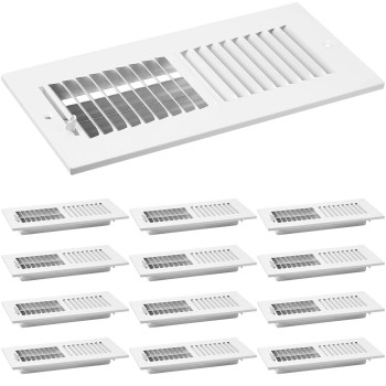 Zonon 12 Pcs 10 X 4 Inch Interior Size Air Vent Cover Ceiling Register Grill Duct Opening Air Supply Diffuser Wall Vent 2 Way