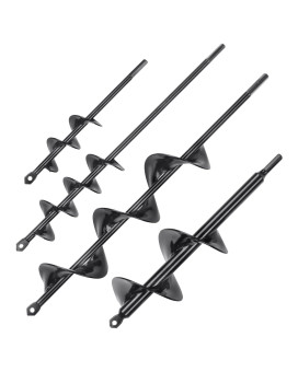 Vevor Auger Drill Bits For Planting Set Of 4 Garden Auger Drill Bit Spiral Drill Bit For Post Hole Digger Bulbs Planting Ho