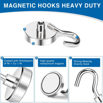 Lovimag Strong Magnetic Hooks 40Lbs Neodymium Magnets With Hooks Cruise Must Haves For Travel Magnetic Key Holder For Wall Cr