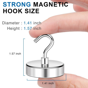 Lovimag Magnetic Hooks Heavy Duty 150Lbs Strong Neodymium Magnet Hooks Magnetic Hooks Cruise For Refrigerator Hanging Grill