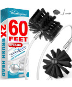 Sealegend 60 Feet Dryer Vent Cleaner Kit Double Synthetic Brush Head Upgraded Flexible Quick Snap Brush With Drill Attachment Ex