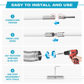 Sealegend 60 Feet Dryer Vent Cleaner Kit Double Synthetic Brush Head Upgraded Flexible Quick Snap Brush With Drill Attachment Ex