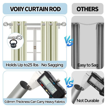 Voiiy Curtain Rods For Windows 66 To 120 Inch5510 Feet 34 Diameter Silver Drapery Rods With Twisted Cage Finials Size36