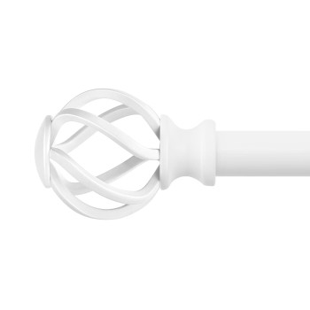 Voiiy Curtain Rods For Windows 18 To 45 Inch15375 Feet 34 Diameter White Drapery Rods With Twisted Cage Finials Size18