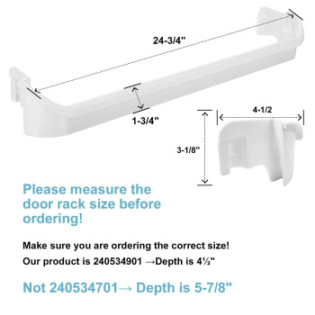 240534901 Door Shelf Rack Bar Replacement 2Pack Compatible With Frigidaire Kenmore Refrigerator Frigidaire Door Retainer Bar